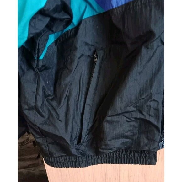 Vintage Stagsport (M) Purple Black Green Zip-Up‎ Front Windbreaker - Picture 4 of 7